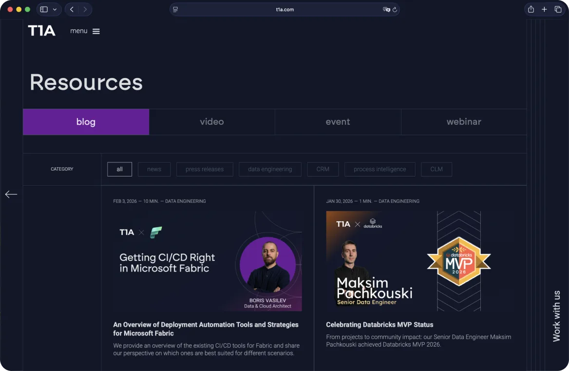 Resources page